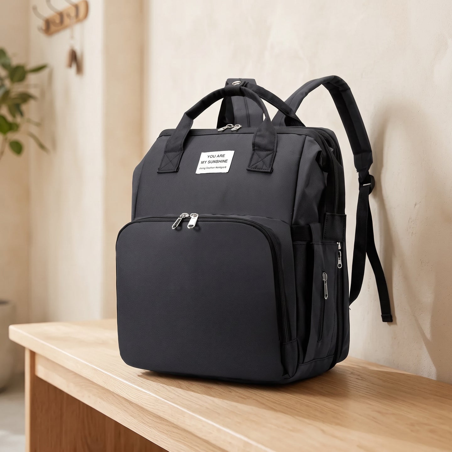 Essentials and changing space in one backpack